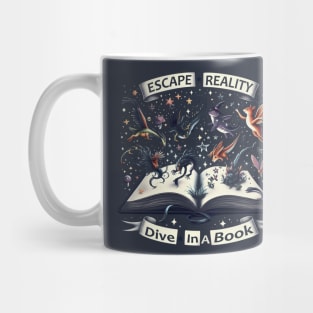 Escape Reality Dive In A Book Mug